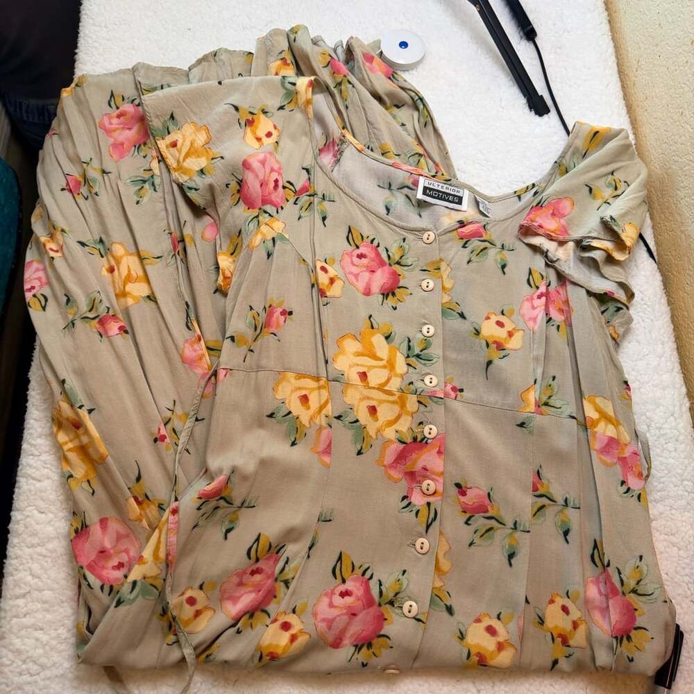 Vintage 90s Ulterior Motives Floral Midi Dress Size 13/14